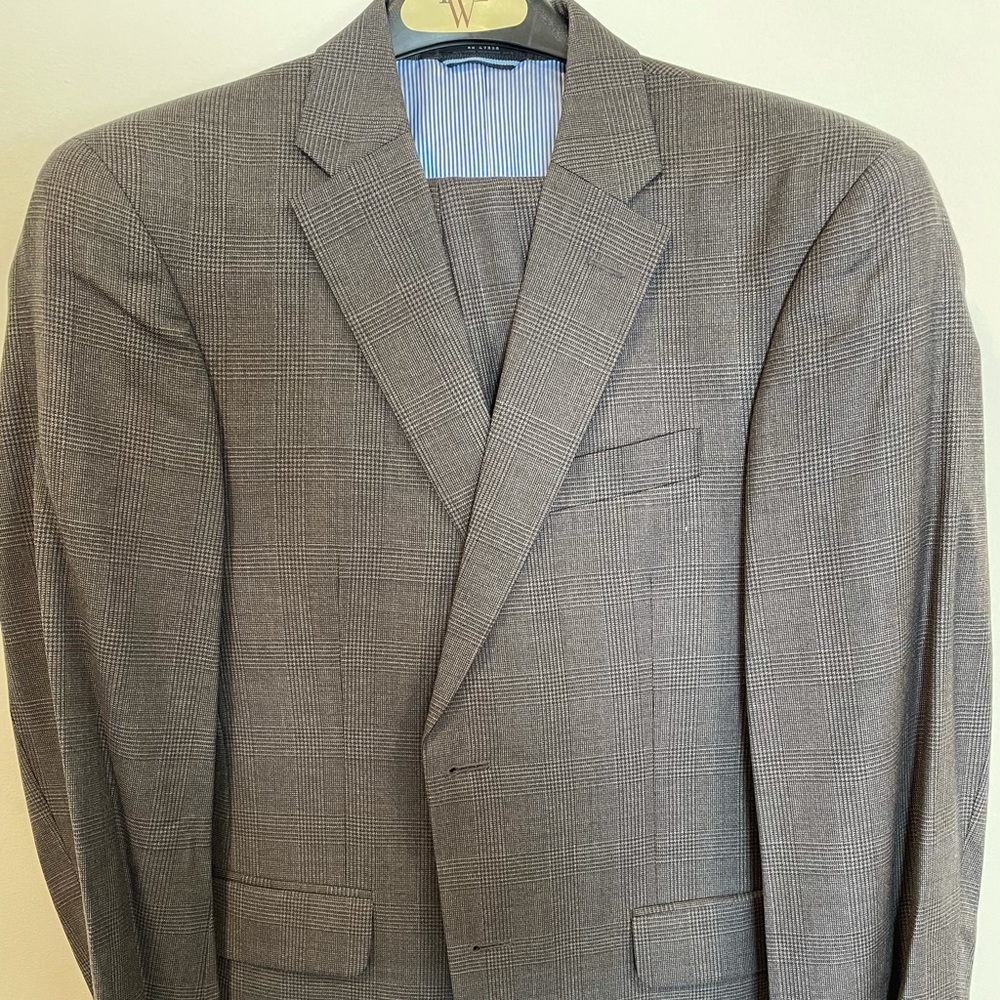 Tommy Hilfiger brown/ grey plaid suit